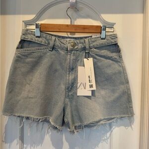 Zara High-Rise Denim Cutoff Shorts